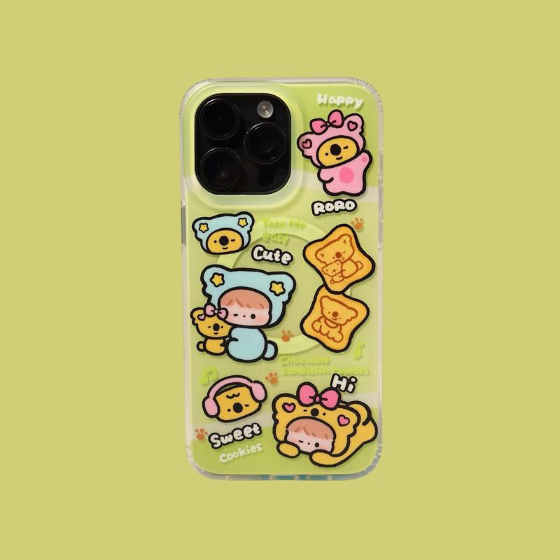 RORO CASE Set【Koala Sandwich Biscuits】 Magnetic Phone Case Set for Iphone 15 Pro Max and Iphone 15 Pro