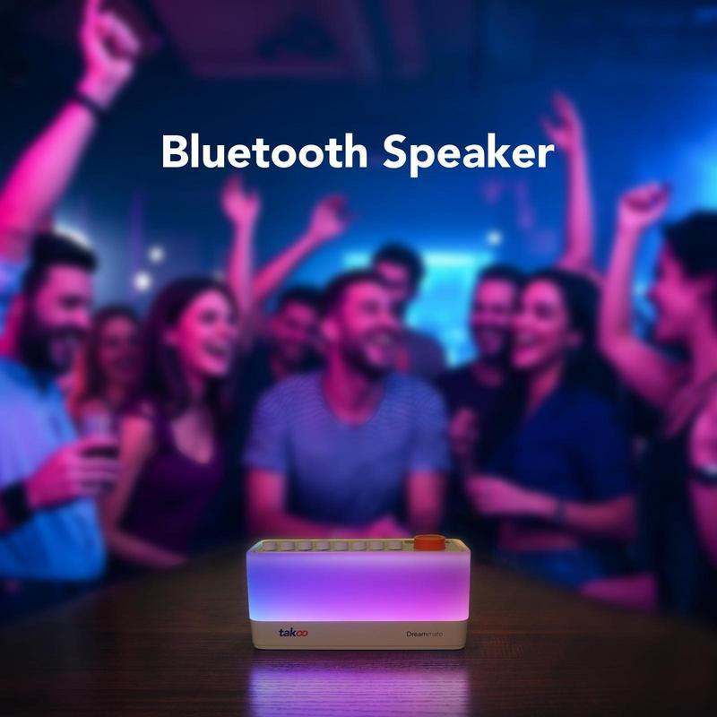 [LIVE EXCLUSIVE] Takoo White Noise - Mixable 3 in 1 Speaker - Portable Sleep Aid, Sound Machine, 8 Adjustable Nature Sounds, Bluetooth Speaker, 30-Level Night Lights, 11 LED Ambient Breathing Lights, Timer, Bedroom Gadgets, Baby, Nursing, Toddlers