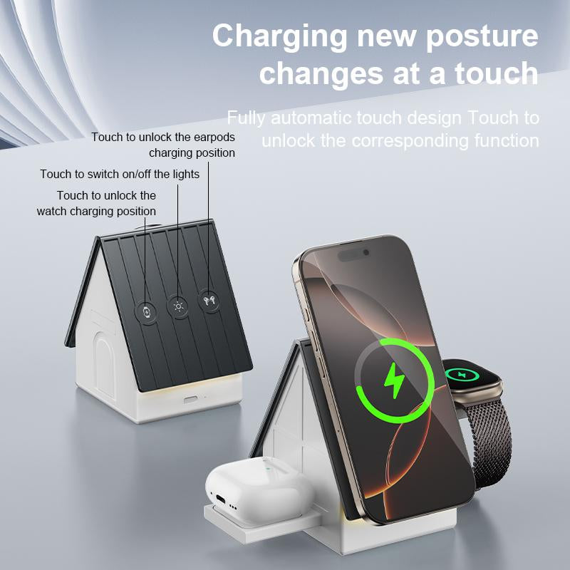 3-In-1 Magnetic Wireless Charging Station, Foldable USB Type-C Adapter for Samsung Galaxy Z Fold/Flip, S24 Ultra/S23/S22/S21/S20