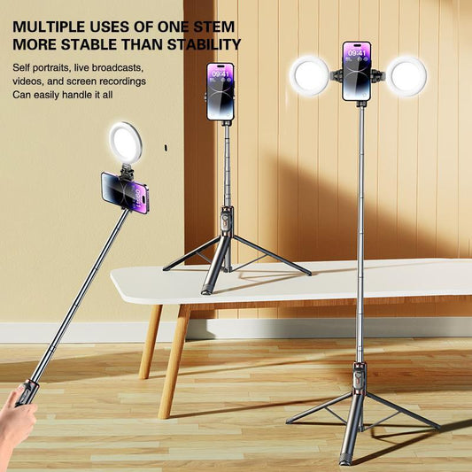 Selfie Stick Tripod , 45" Selfie Sticks with Wireless Remote, Portable Phone Tripod Compatible with 4''-7'' Iphone/Android Smartphones Selfie Stick for Travel Video Record Vlog,Tiktok Accessories Mobile Cellphone