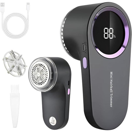 Portable Fabric & Lint Shaver, Smart Digital LED Display, for Removing Lint from Sweaters, Blankets, Sofas, with One Replaceable Blade