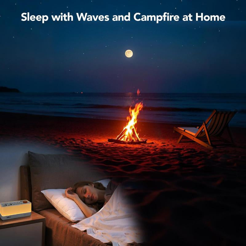 [LIVE EXCLUSIVE] Takoo White Noise - Mixable 3 in 1 Speaker - Portable Sleep Aid, Sound Machine, 8 Adjustable Nature Sounds, Bluetooth Speaker, 30-Level Night Lights, 11 LED Ambient Breathing Lights, Timer, Bedroom Gadgets, Baby, Nursing, Toddlers