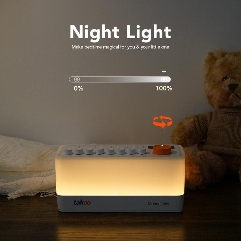 [LIVE EXCLUSIVE] Takoo White Noise - Mixable 3 in 1 Speaker - Portable Sleep Aid, Sound Machine, 8 Adjustable Nature Sounds, Bluetooth Speaker, 30-Level Night Lights, 11 LED Ambient Breathing Lights, Timer, Bedroom Gadgets, Baby, Nursing, Toddlers