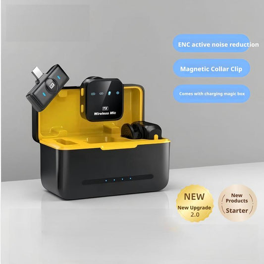 Wireless Lavalier Microphone for Iphone Ipad Android with Charging Case - High-Quality Audio & Portable Design Smartphone Chargeable Mini Microphone