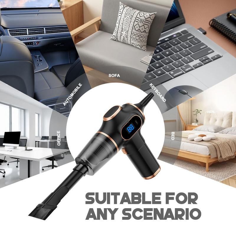LIMITED TIME 2-In-1 Handheld Cordless Home Vacuum Cleaner, Car Cordless Vacuum Cleaner, Powerful Suction Handheld Cordless Vacuum Cleaner for Home, Car and Desktop Cleaning Portable Steam Vacuum Cleaner with Pet Hair Remover Rechargeable Wireless