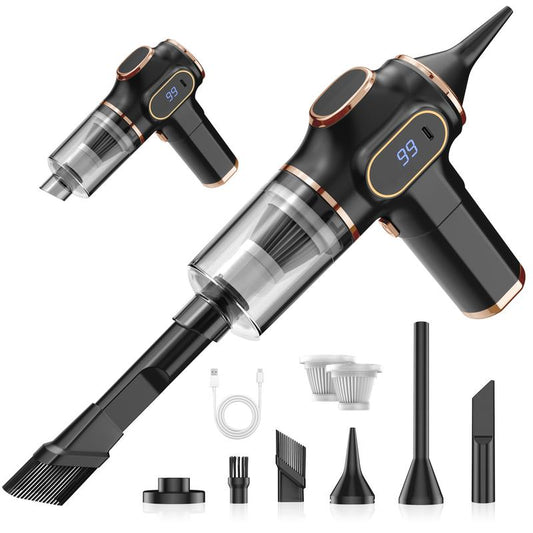 LIMITED TIME 2-In-1 Handheld Cordless Home Vacuum Cleaner, Car Cordless Vacuum Cleaner, Powerful Suction Handheld Cordless Vacuum Cleaner for Home, Car and Desktop Cleaning Portable Steam Vacuum Cleaner with Pet Hair Remover Rechargeable Wireless