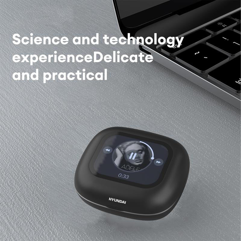 HYUNDAI HY Q18 Pro Electronic Earbud Bluetooth Headset Supports 169‑Language Translation with Full‑Color Touch Screen, Audio Wireless Headphones for Music & Phone Calls