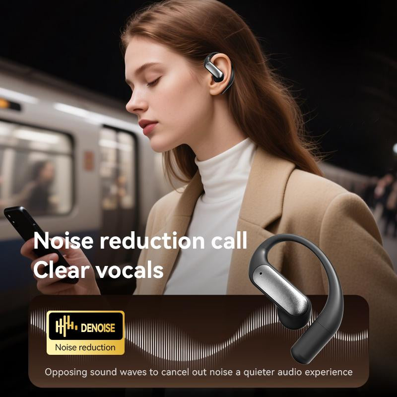 Waterproof and Sweatproof Clip-On Headphones, Bluetooth 5.4 Wireless Headphones, Dual-Use for Music and Calls, Built-In Microphone, Travel Backup, Holiday Gift Audio Silicone Noise Cancellation Charging