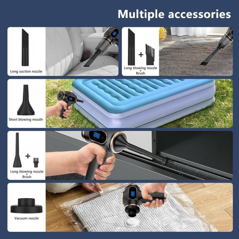 LIMITED TIME 2-In-1 Handheld Cordless Home Vacuum Cleaner, Car Cordless Vacuum Cleaner, Powerful Suction Handheld Cordless Vacuum Cleaner for Home, Car and Desktop Cleaning Portable Steam Vacuum Cleaner with Pet Hair Remover Rechargeable Wireless