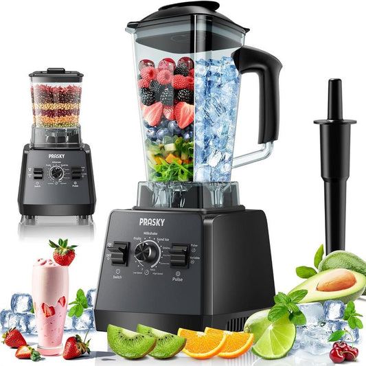 Prasky Professional Blender,Kitchen for Blender 68Oz BPA Free 2 Containers Countertop Blenders Ice Crushing&Max.2400Watts/1000Watts Blender and Grinder Combo 25000RPM , Smoothies/Juice/Nuts Butter/Food Processor/Kitchen Appliances /SMARTLIVING