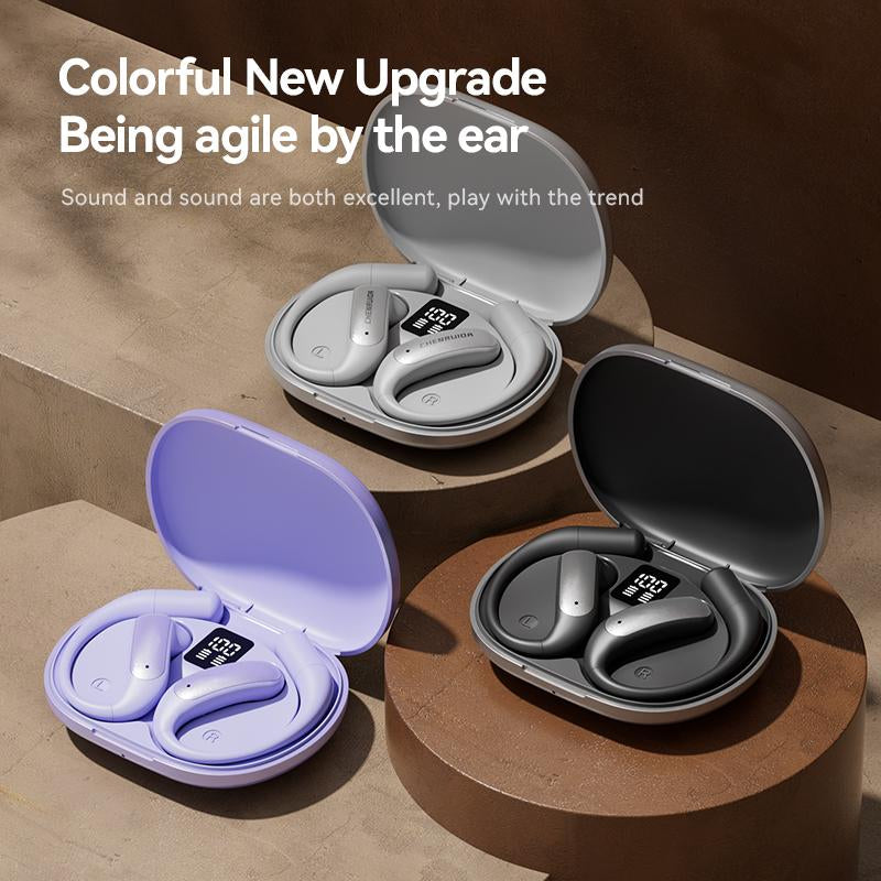 Waterproof and Sweatproof Clip-On Headphones, Bluetooth 5.4 Wireless Headphones, Dual-Use for Music and Calls, Built-In Microphone, Travel Backup, Holiday Gift Audio Silicone Noise Cancellation Charging