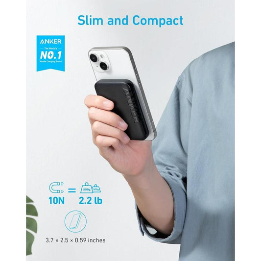 321 Maggo Battery (Powercore Magnetic 5K), 5,000Mah Magnetic Wireless Portable Charger, Compatible with Iphone 15/15 Plus/15 Pro/15 Pro Max, Iphone 14/13/12 Series（Black）