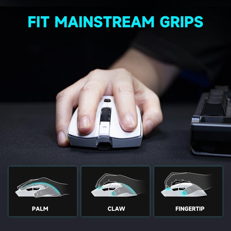 RAWM MH01 PRO 8K Wireless Gaming Mouse, PAW3950 30000DPI, MCU Nordic 52840, up to 165H Battery Life, Esports & FPS Gaming Mice, 8K Dongle Included, Shipping from FBA