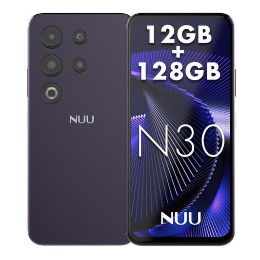 NUU N30 Cell Phone Unlocked for T-Mobile 12Gb(6Gb+Extended 6GB)/128GB, Microsd (Up to 128Gb),Teen Phone, Dual SIM 4G, Octa-Core 6.7" 90Hz HD+, Any Parental APP, Android Phones, Purple, 1 Year US Warranty