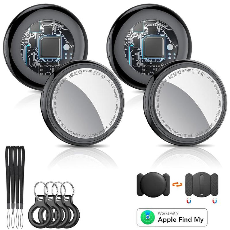 [Fall Deals] Tukio GPS Tracker for Cars & Pets - Mini Clear Design, Weatherproof Case, Anti-Lost Device, Works with Apple Find My (Ios Only), No Monthly Fees, IP67 Waterproof, Replaceable Battery