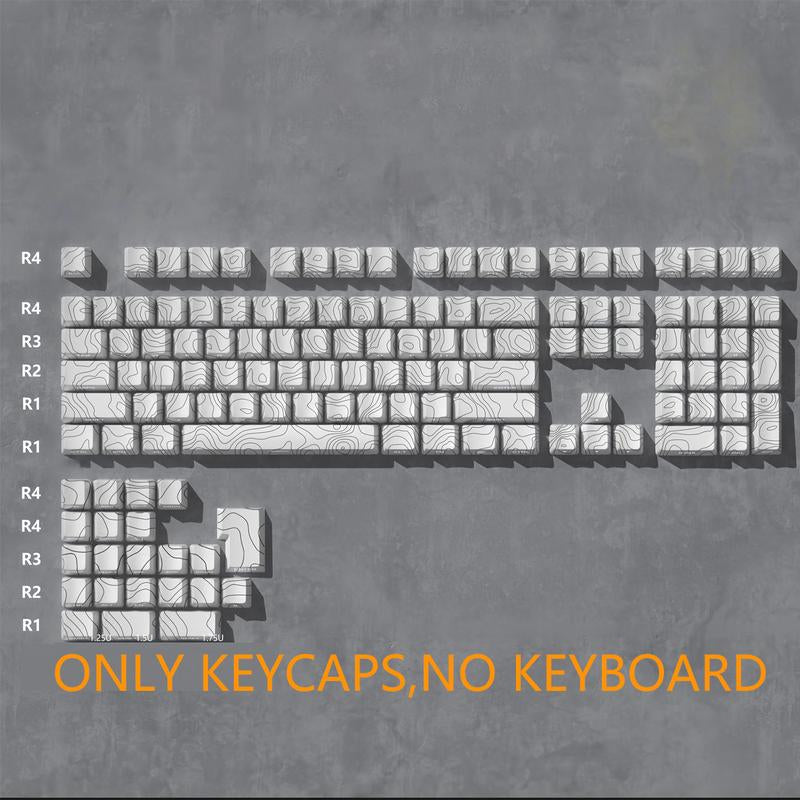 (Keyboard Not Included)Glowing Contour PBT Keycaps Set - Double-Shot Shine-Through Backlit Keycaps for 100% 108/87/65/60% Layouts | Cherry Profile White & Black Keycaps, ASMR Silent Gaming Keyboard Upgrade & RGB Gift for Gamers Boyfriend Gift