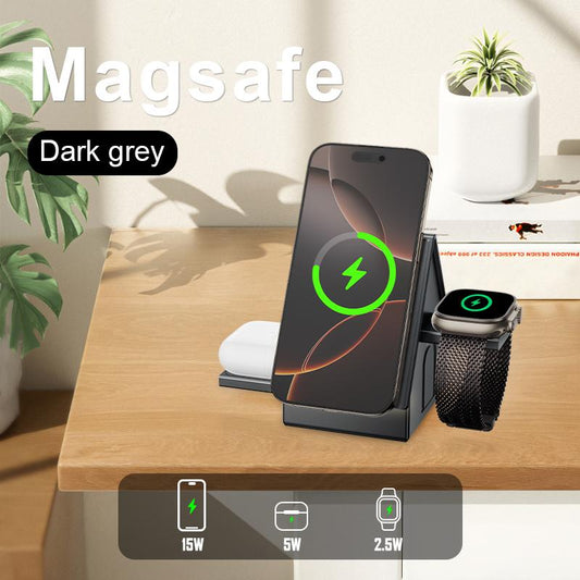 3-In-1 Magnetic Wireless Charging Station, Foldable USB Type-C Adapter for Samsung Galaxy Z Fold/Flip, S24 Ultra/S23/S22/S21/S20