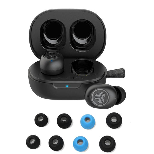 Jlab Jbuds Mini True Wireless Earbuds & Cloud Foam Earbud Tips, Charging Case, Sweat Proof, Be Aware Safety Mode, Custom Eq/Controls, Android / Iphone