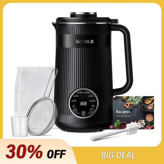 KIDISLE 8 in 1 Nut Milk Maker Machine, Electric Bean Nut Milk Machine Oatmilk Maker Almond Maker, Homemade Plant Based Milks and Non Dairy Beverages, 32Oz Juice Machine with Delay Start/Keep Warm/Boil Water Kitchen Companion Juicer Machine