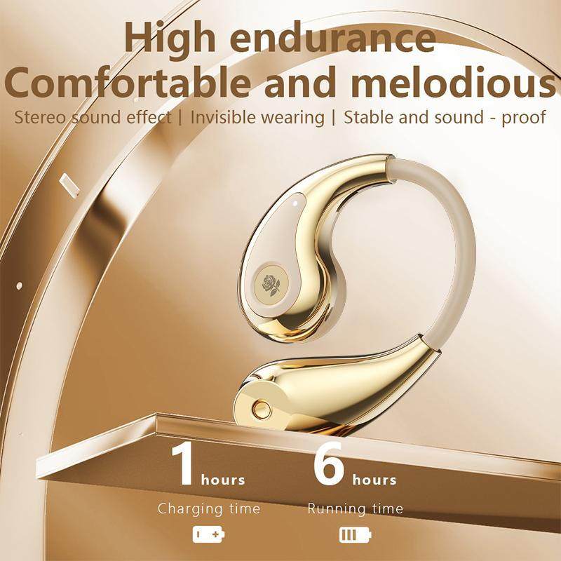 HYUNDAI YX49 Fashionable Open-Wear Stereo Earphones with Handbag-Style Light Luxury Design, Comfortable Fit, 2025 New Bluetooth 6.0 for Faster, More Stable Connection & Lower Power Use, Hifi Sound, Sport & Travel Ready, Perfect Gift for Girlfriend