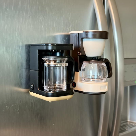 Set of 2 Mini Coffee Machine Fridge Magnet | Black & White Retro Coffee Maker Refrigerator Magnets | Plastic Kitchen Decor Gift for Coffee Lovers” Decoration Lightweight