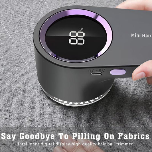 Portable Fabric & Lint Shaver, Smart Digital LED Display, for Removing Lint from Sweaters, Blankets, Sofas, with One Replaceable Blade