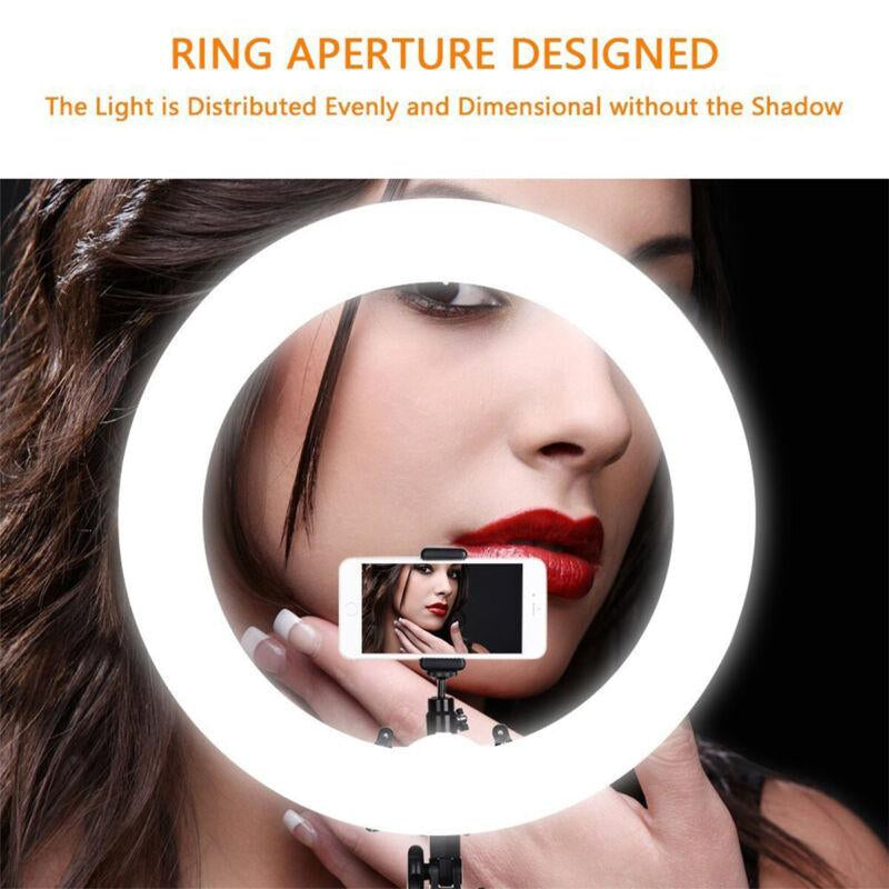 18'' Inch LED Ring Light Kit with Tripod Stand Dimmable 5500K for Phone Camera Live Makeup
