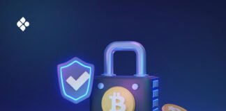 Crypto Security 101. Essential Tips to Protect Your Digital Assets Crypto security tips - digital asset protection with encryption lock and shield icon