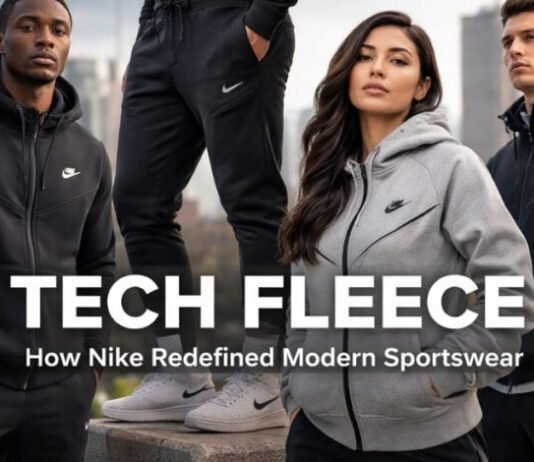 7 Best Nike Tech 2026 Styles: The Ultimate Powerful Guide to Tech Fleece A model showcasing the full Nike Tech 2026 tracksuit in Anthracite grey style