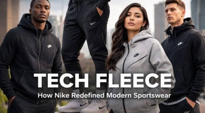7 Best Nike Tech 2026 Styles: The Ultimate Powerful Guide to Tech Fleece A model showcasing the full Nike Tech 2026 tracksuit in Anthracite grey style